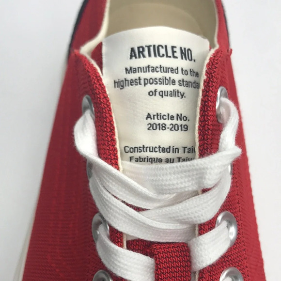 NWOT Article No. 1007 Red Canvas Sneakers - Picture 10 of 11